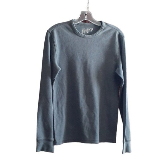 Anchor Blue Waffle Knit Long Sleeve Thermal Top Gray S - Picture 10 of 10